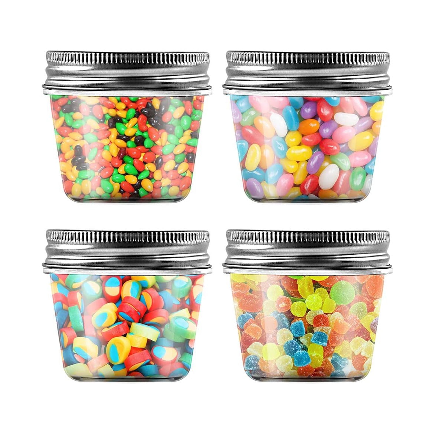 Novelinks 4oz Clear Plastic Jars with Silver Lids Kitchen Storage Containers for Kitchen & Household Storage Coffee Canister,20 Pack - Image 2