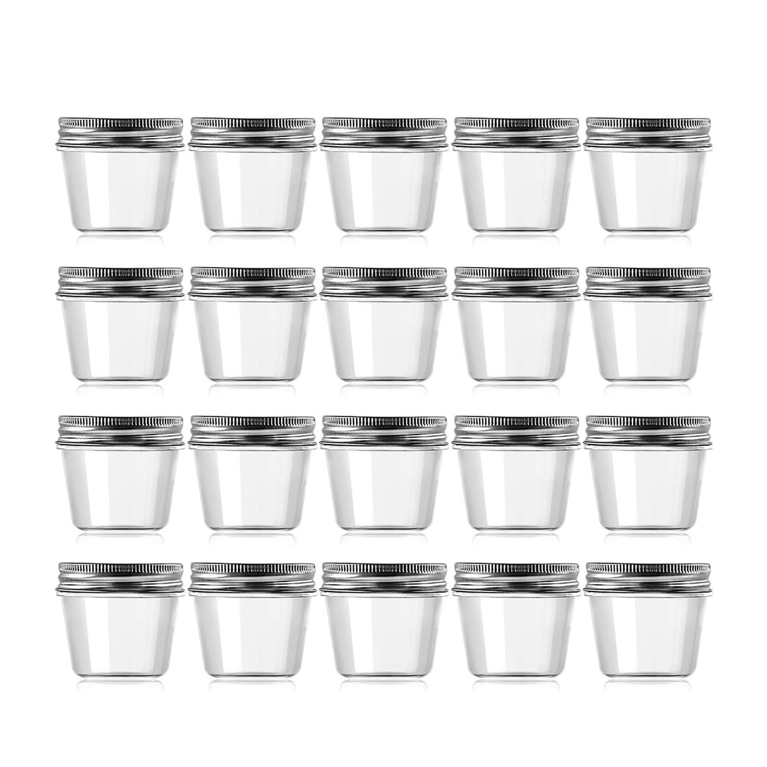 Novelinks 4oz Clear Plastic Jars with Silver Lids Kitchen Storage Containers for Kitchen & Household Storage Coffee Canister,20 Pack - Image 4