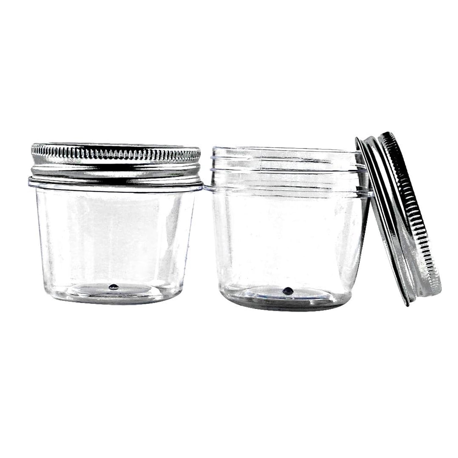 Novelinks 4oz Clear Plastic Jars with Silver Lids Kitchen Storage Containers for Kitchen & Household Storage Coffee Canister,20 Pack - Image 3