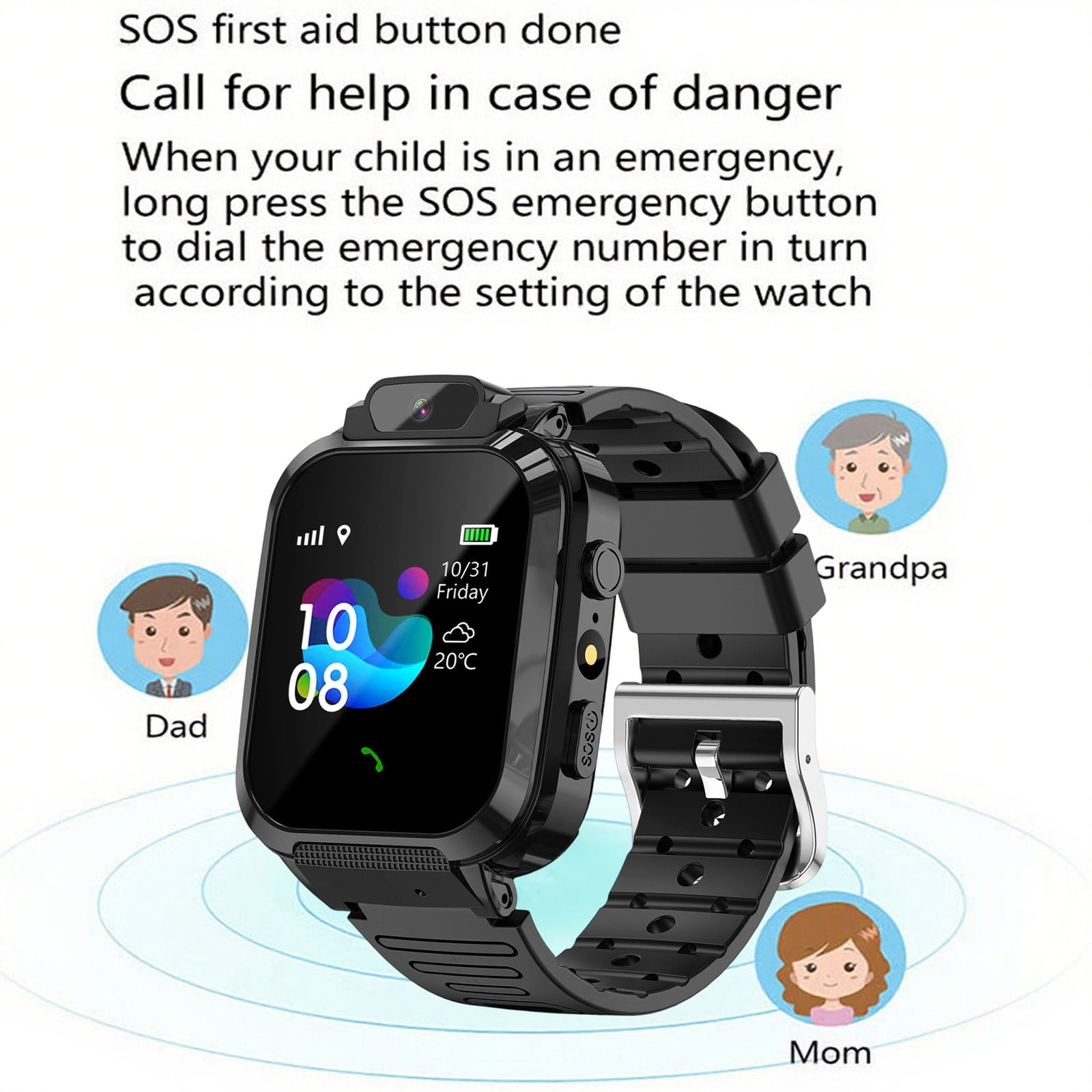 Outoloxit Kids Smart Watch with Two-Way Call, GPS Positioning, Waterproof, Games, Camera, Long Battery Life for Boys and Girls Aged 3-12 - Image 3