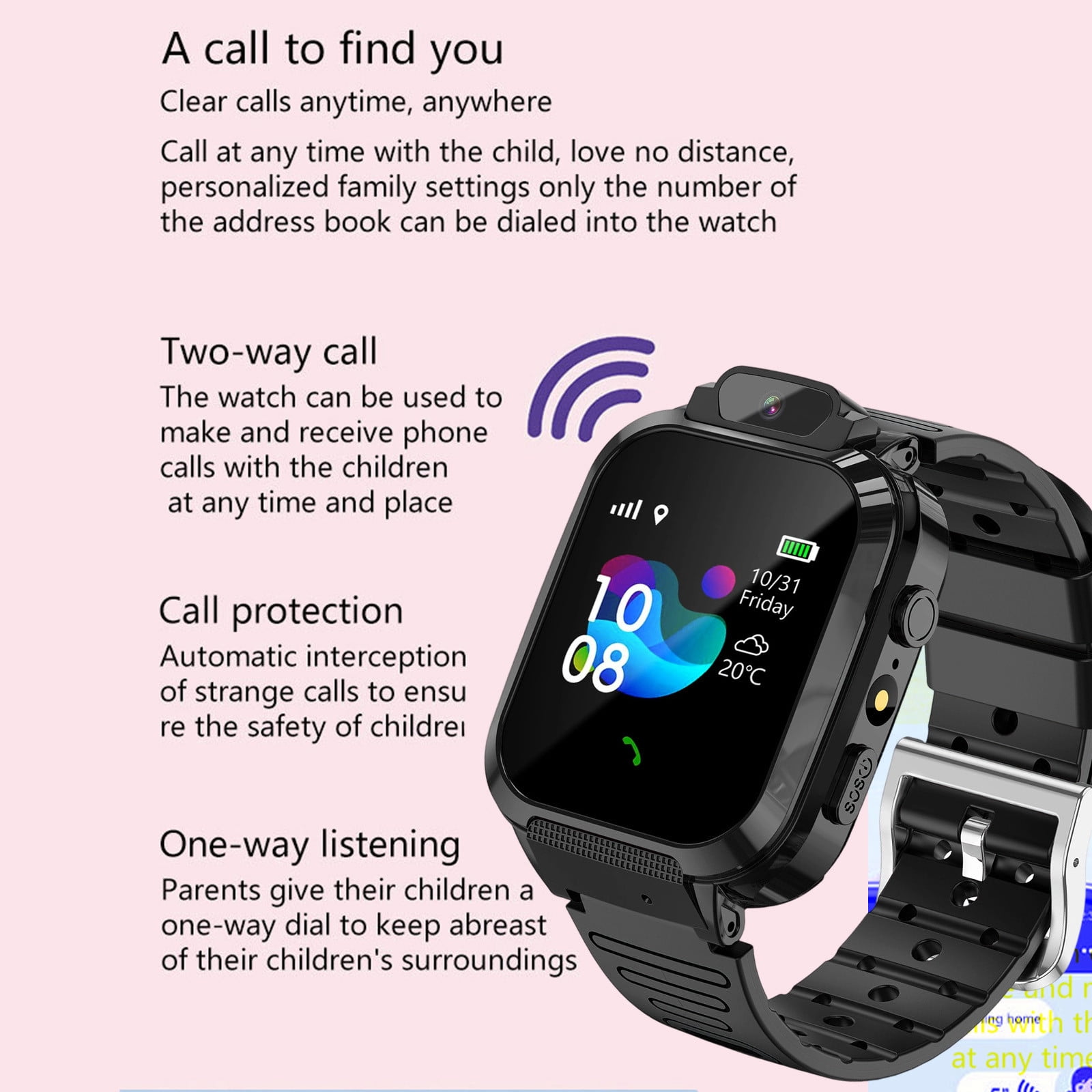 Outoloxit Kids Smart Watch with Two-Way Call, GPS Positioning, Waterproof, Games, Camera, Long Battery Life for Boys and Girls Aged 3-12 - Image 5