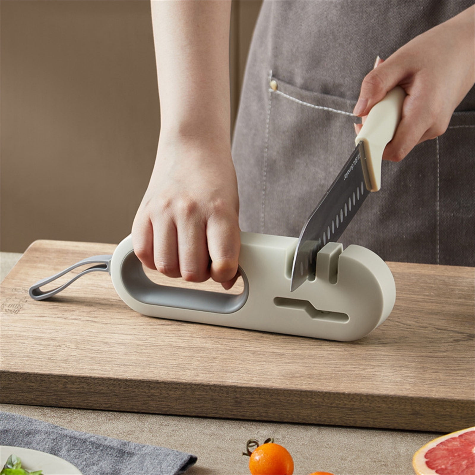 Outoloxit Professional Knife Sharpener for Kitchen Knives and Scissors, Multifunctional Home Sharpening Tool with Ceramic & Steel Wheels, Fast and Easy to Use, 8.27 x 0.98 x 2.56 Inches - Image 4
