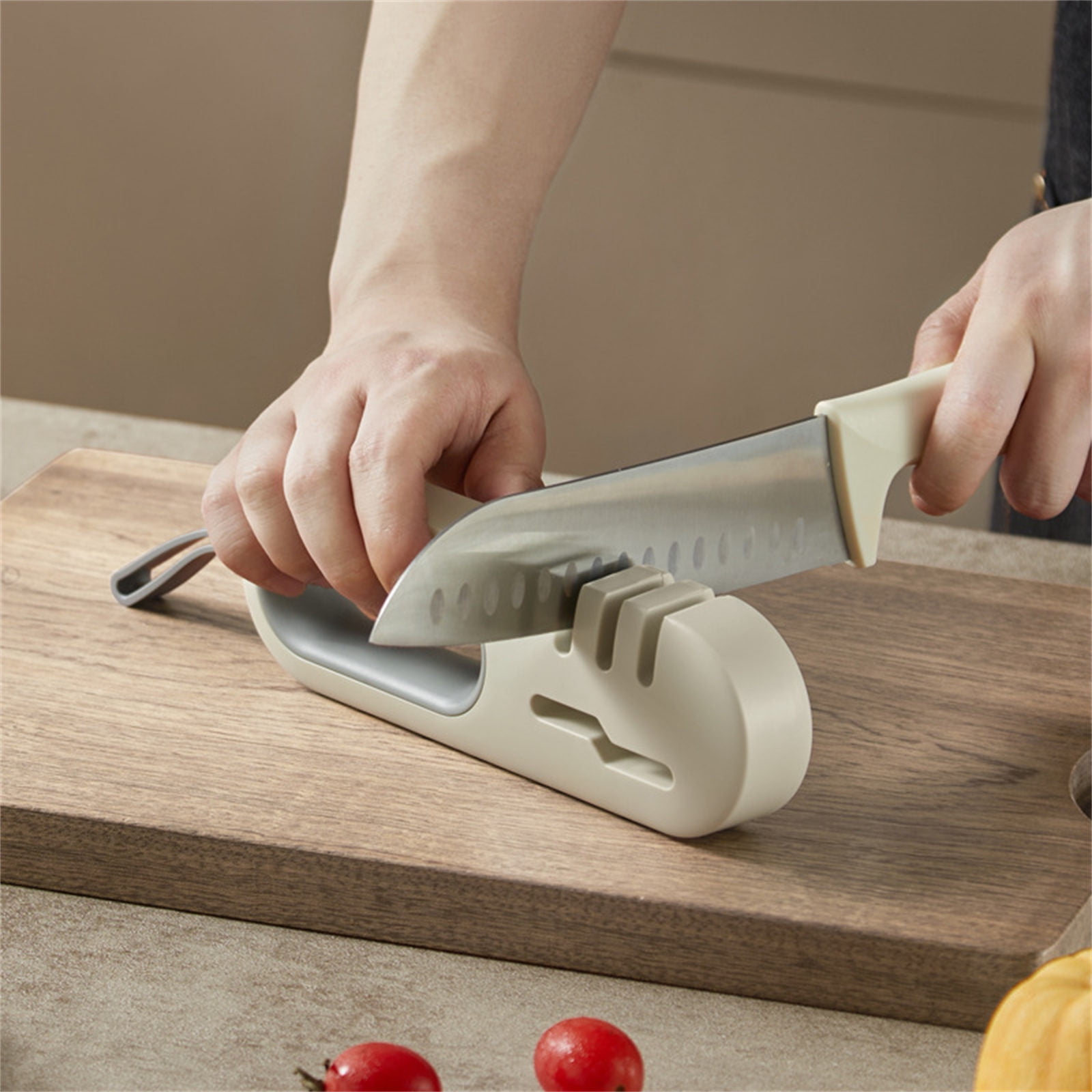 Outoloxit Professional Knife Sharpener for Kitchen Knives and Scissors, Multifunctional Home Sharpening Tool with Ceramic & Steel Wheels, Fast and Easy to Use, 8.27 x 0.98 x 2.56 Inches - Image 3