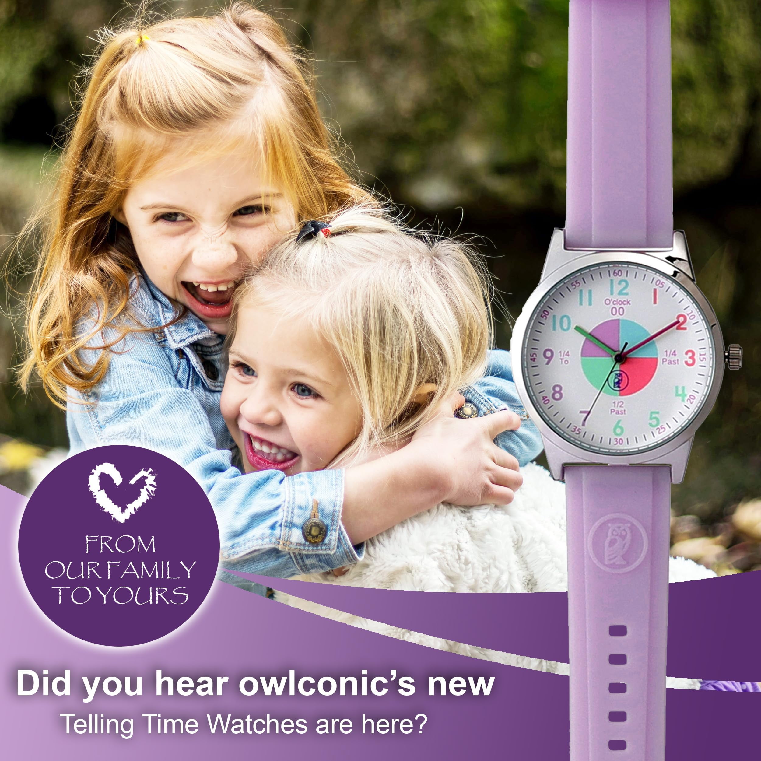 OWLCONIC Purple Kids Watch - Analog Time Teaching for Kids Learning Time, Gift Watches. - Image 4
