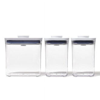 OXO POP Container 3-Piece Everyday Food Storage Container Set, White
