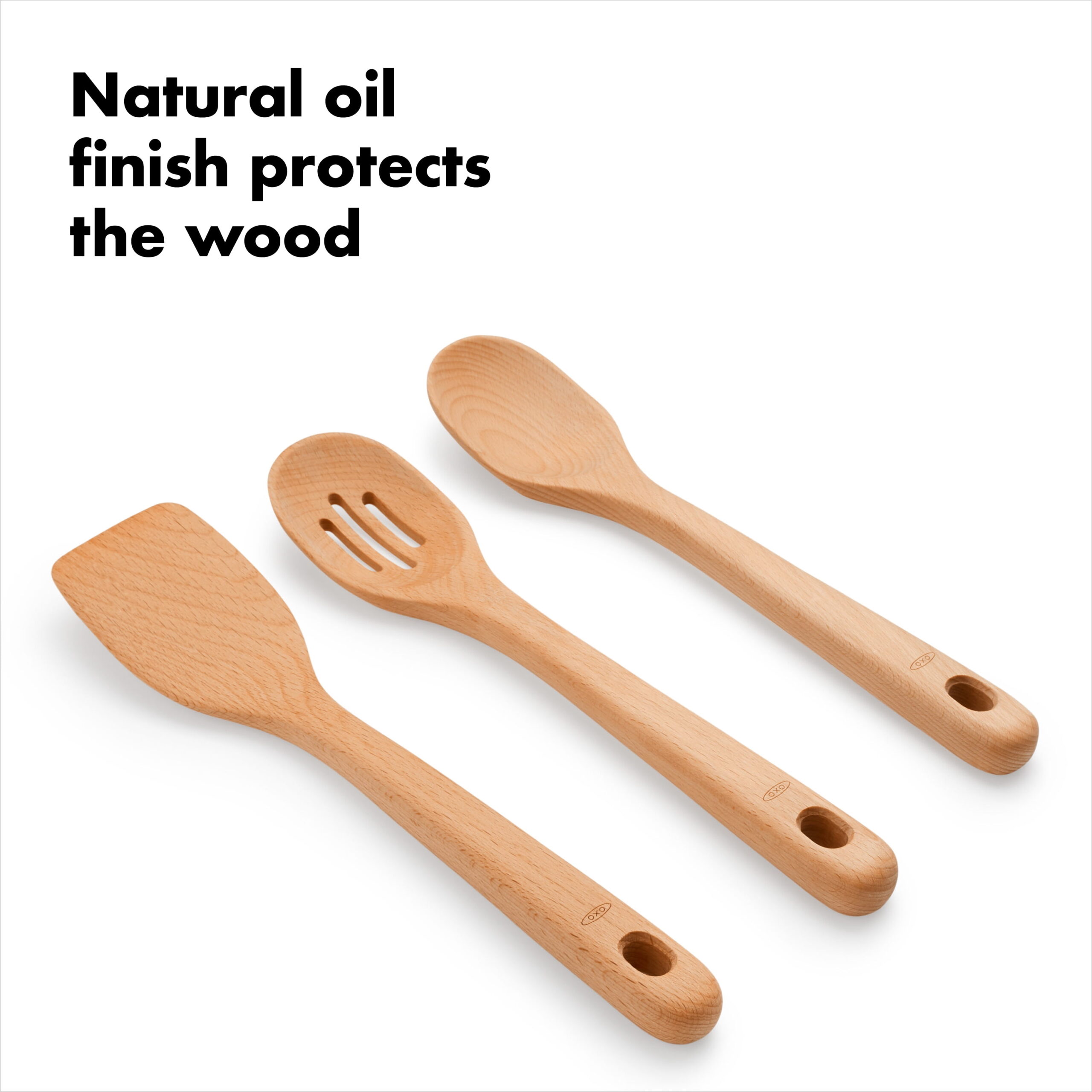 OXO SoftWorks 3 Pc Wooden Cooking Utensil Set, Beachwood - Image 5