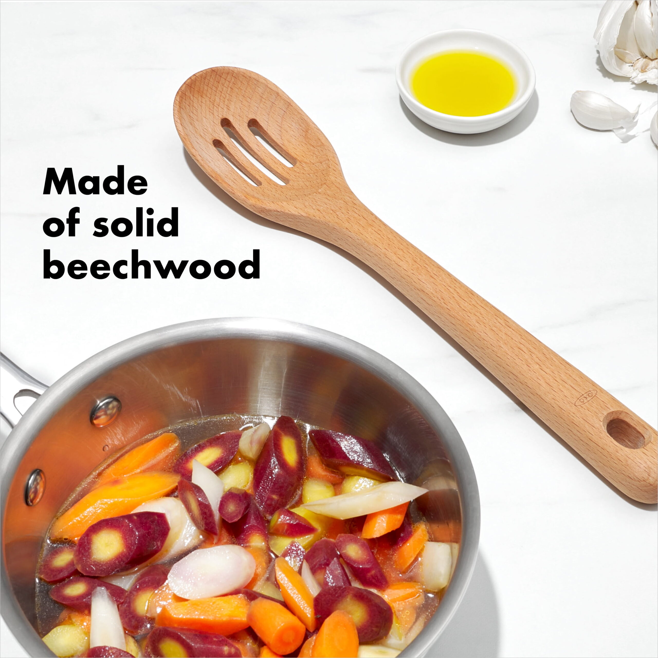 OXO SoftWorks 3 Pc Wooden Cooking Utensil Set, Beachwood - Image 2