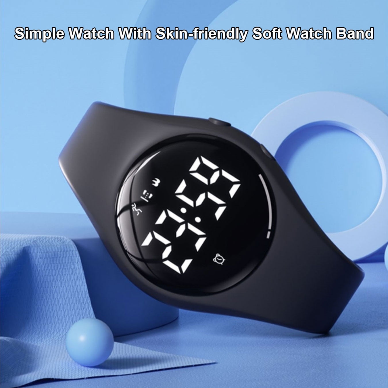 Pedometer Watch No Bluetooth No App IP68 Waterproof Watch for Kid Boys Girls, Rechargeable Digital Watch with Alarm Clock Timer Step Counter - Image 2