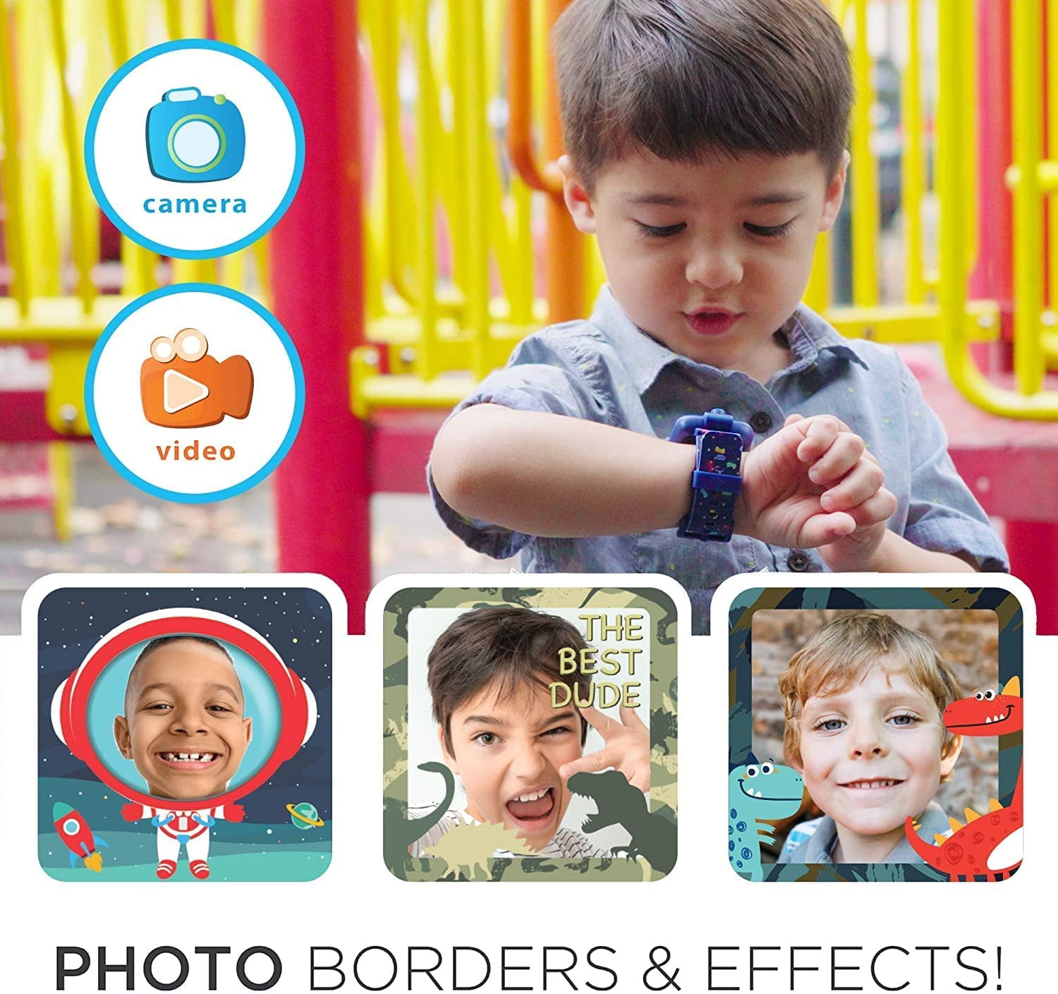 PlayZoom 2 Kids Smartwatch - Video Camera Selfies STEM Gift for Kids (Tie Dye Cats and Ice Cream) - Image 5