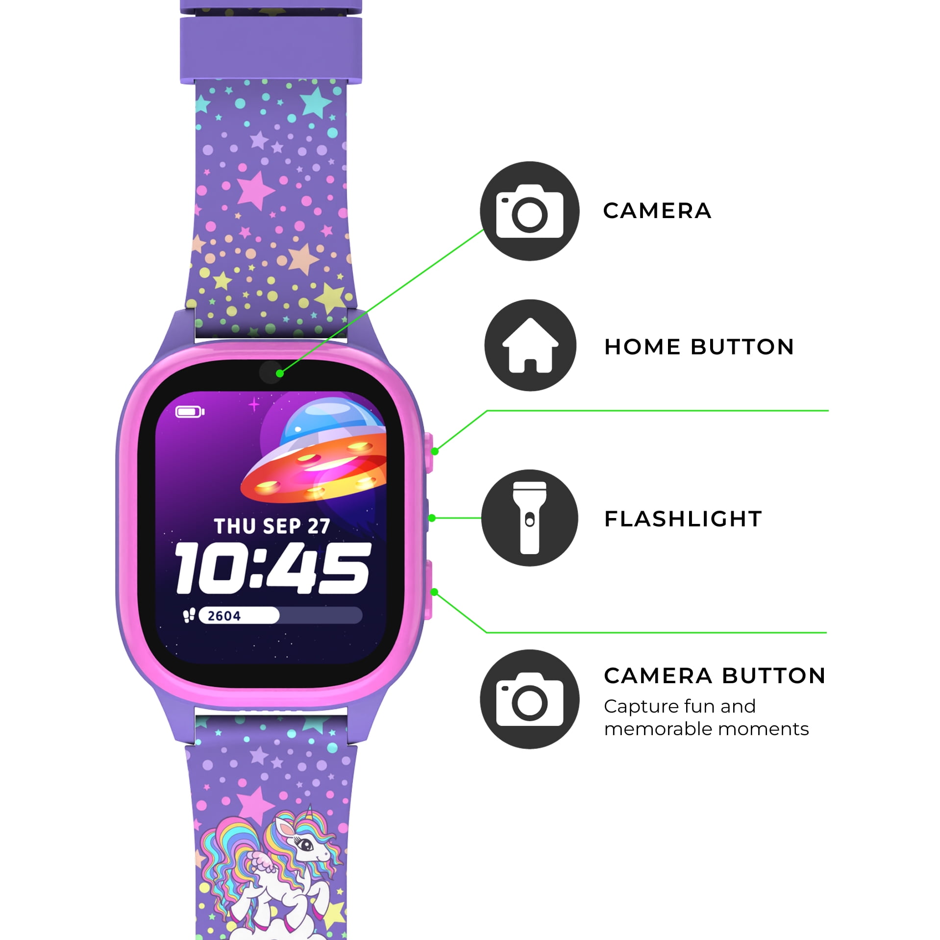 PlayZoom 4 Kids Smartwatch – 25 STEM Games, Camera, Step Counter, Audiobooks, Bluetooth, Splash Resistant, 7-Day Battery - Image 4