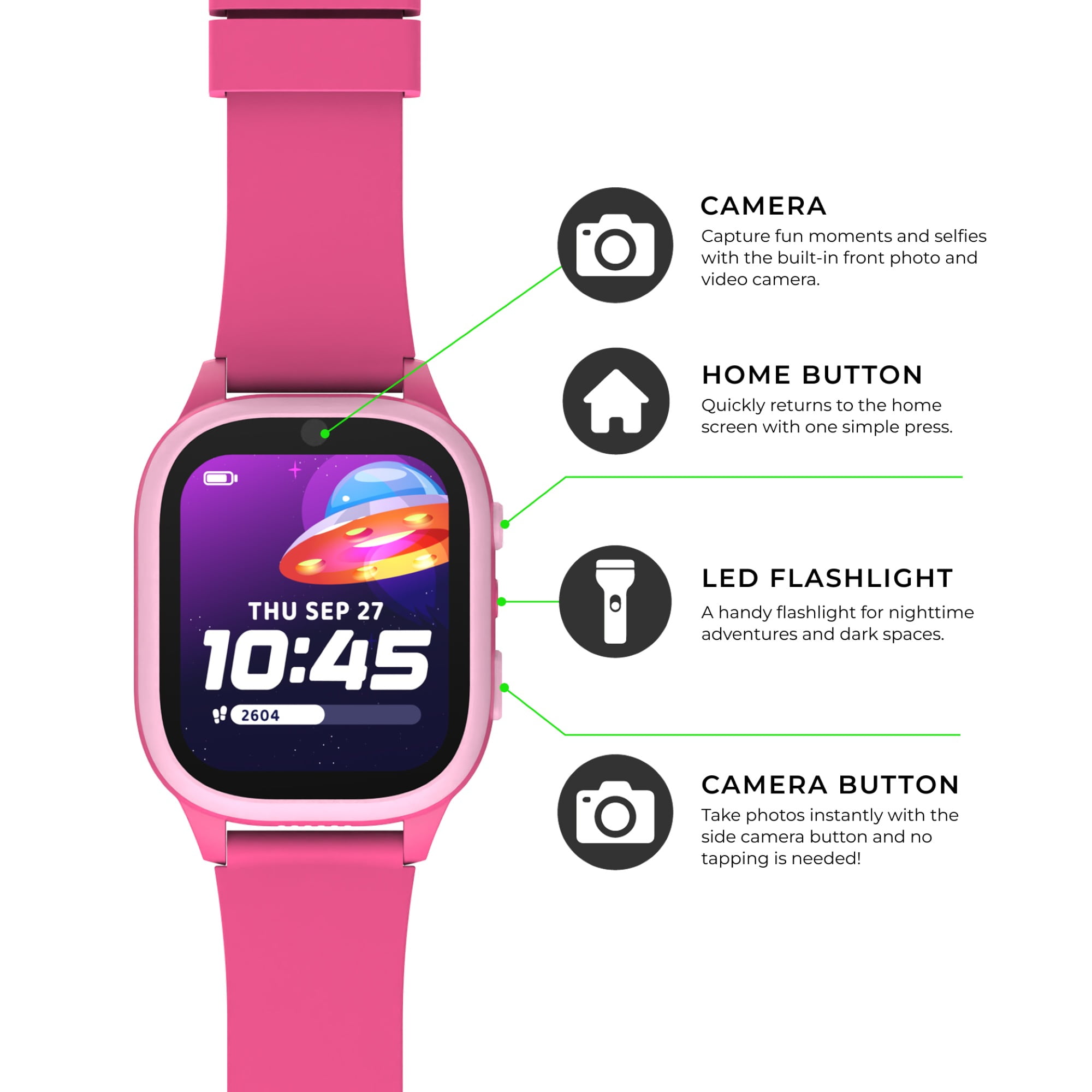 PlayZoom 4 Kids Smartwatch – 25 STEM Games, Camera, Step Counter, Audiobooks, Bluetooth, Splash Resistant, 7-Day Battery - Image 4