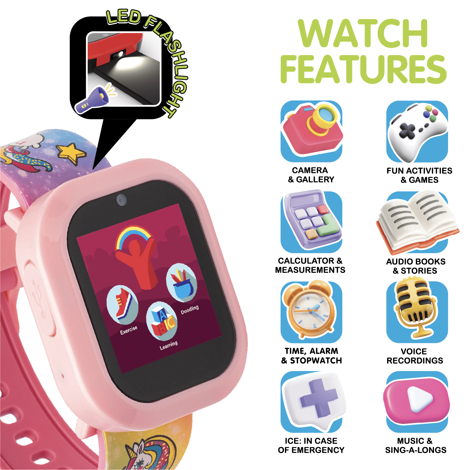 PlayZoom Girls V3 Pink Blue Unicorn with Bluetooth Headphone Set - Image 5