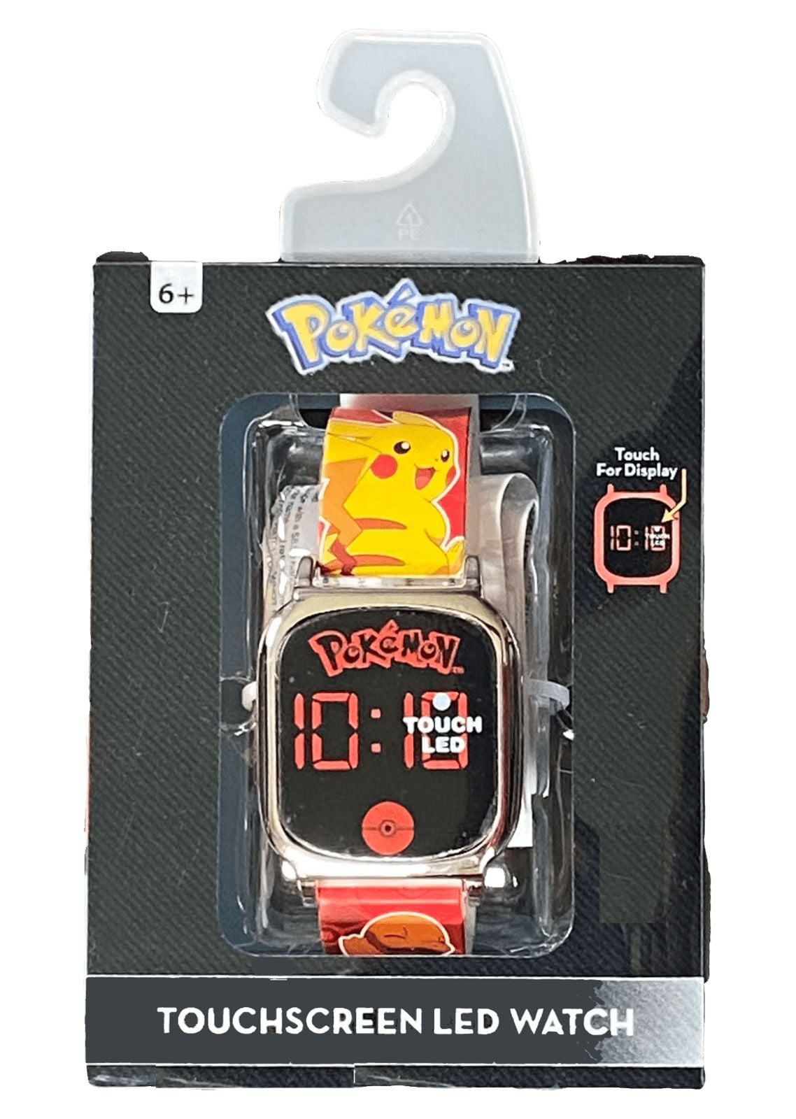 Pokémon Unisex Childrens LED Touch Screen Wristwatch with Metallic Silver Bezel and Silicone Strap (POK4255WM) - Image 4