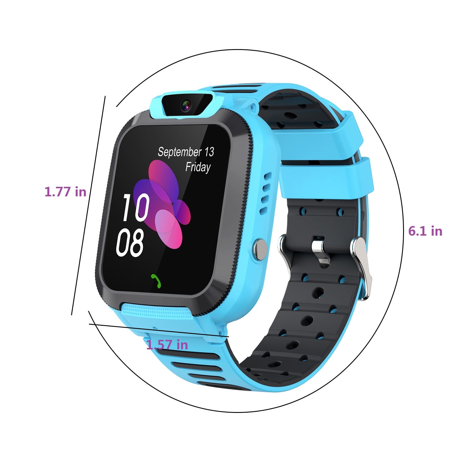 Blasgw Kids Smart Watch For Boys Girls Ages 3-12 With Games Video Camera Music Player Call 12/24 Hour Clock Flashlight Calculator HD Touchscreen Blue - Image 4