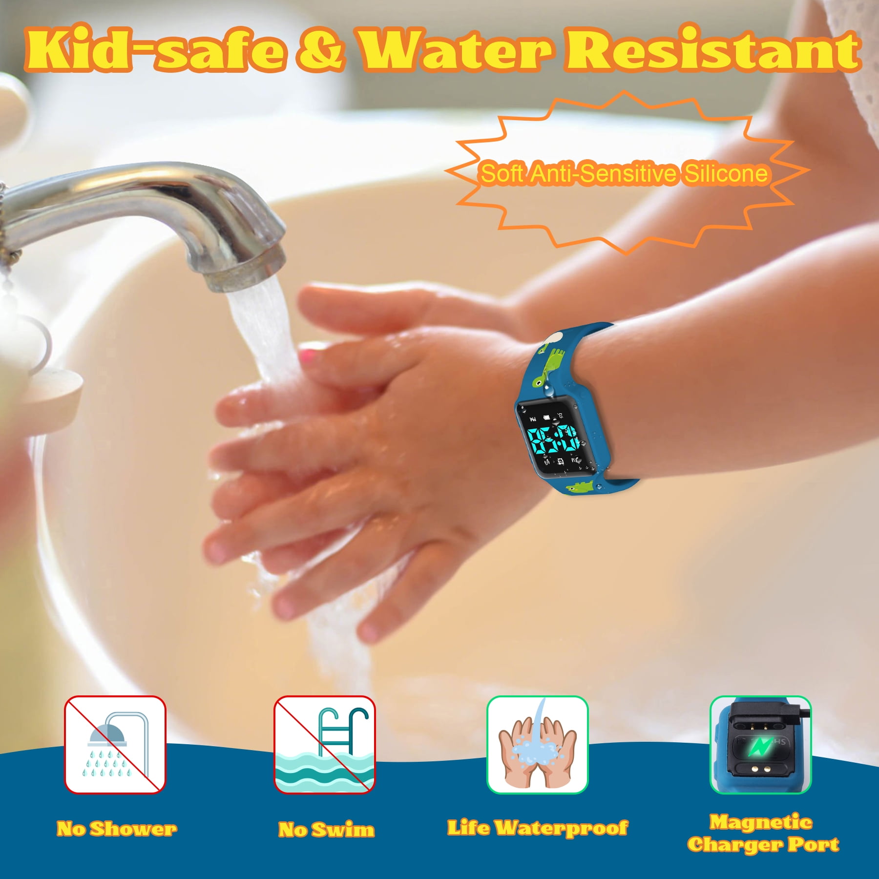 Potty Training Watch with Fun Board Book, Progress Chart & Reward Stickers,Potty Watches for Age2-5 with Fun Musical Reminder,Toilet Training Kit Gifts for Age2-5 - Image 2