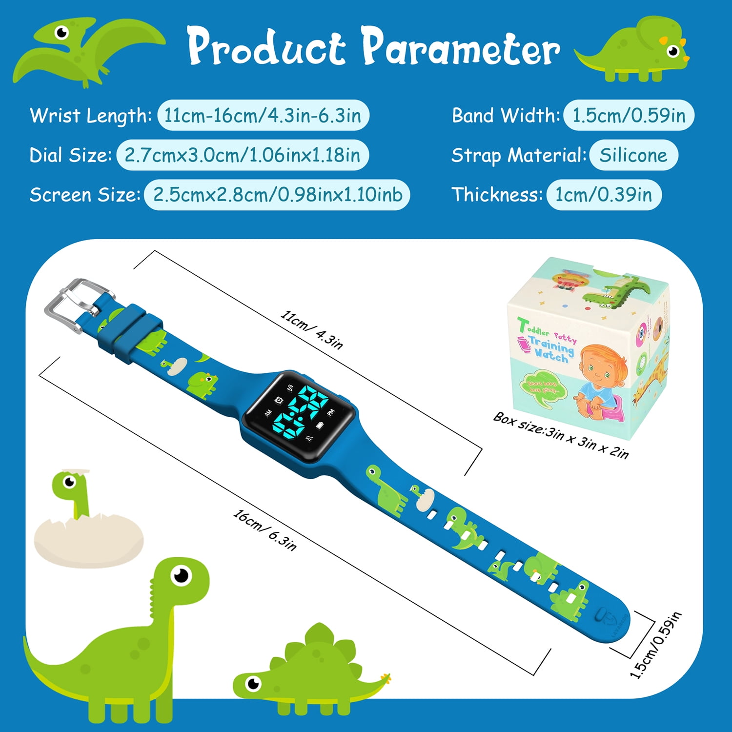 Potty Training Watch with Fun Board Book, Progress Chart & Reward Stickers,Potty Watches for Age2-5 with Fun Musical Reminder,Toilet Training Kit Gifts for Age2-5 - Image 3