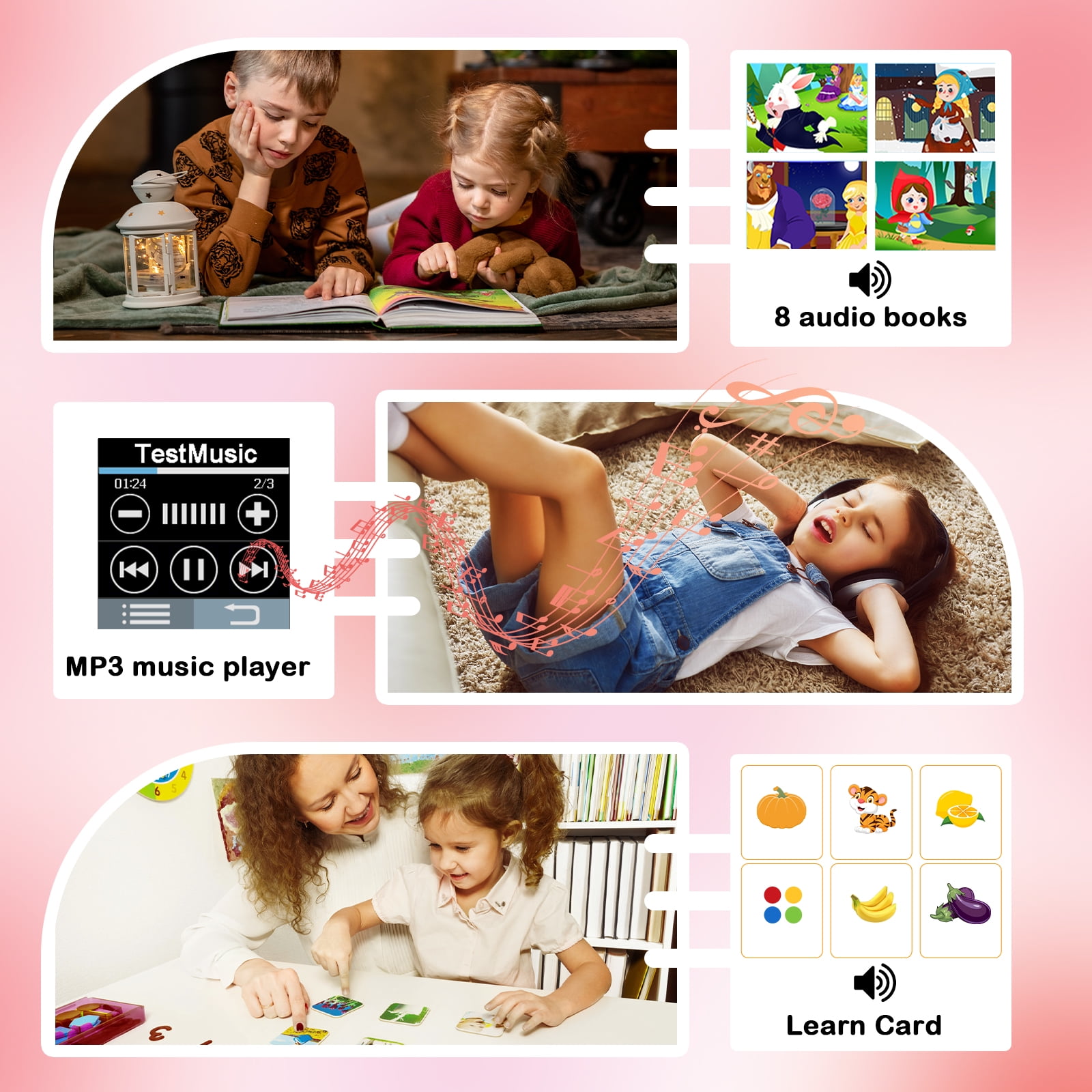 PTHTECHUS Smart Watch for Kids Toys Smartwatches for Boys and Girls with 22 Games HD Camera Video Music Player Pedometer Study Cards Audiostory Habit Tracking Gift for 4-14 Ys - Image 3