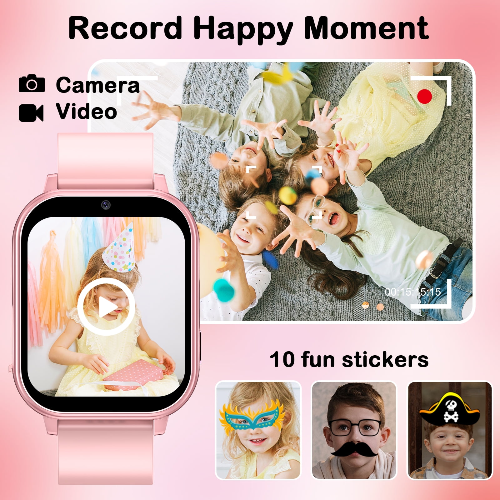PTHTECHUS Smart Watch for Kids Toys Smartwatches for Boys and Girls with 22 Games HD Camera Video Music Player Pedometer Study Cards Audiostory Habit Tracking Gift for 4-14 Ys - Image 2