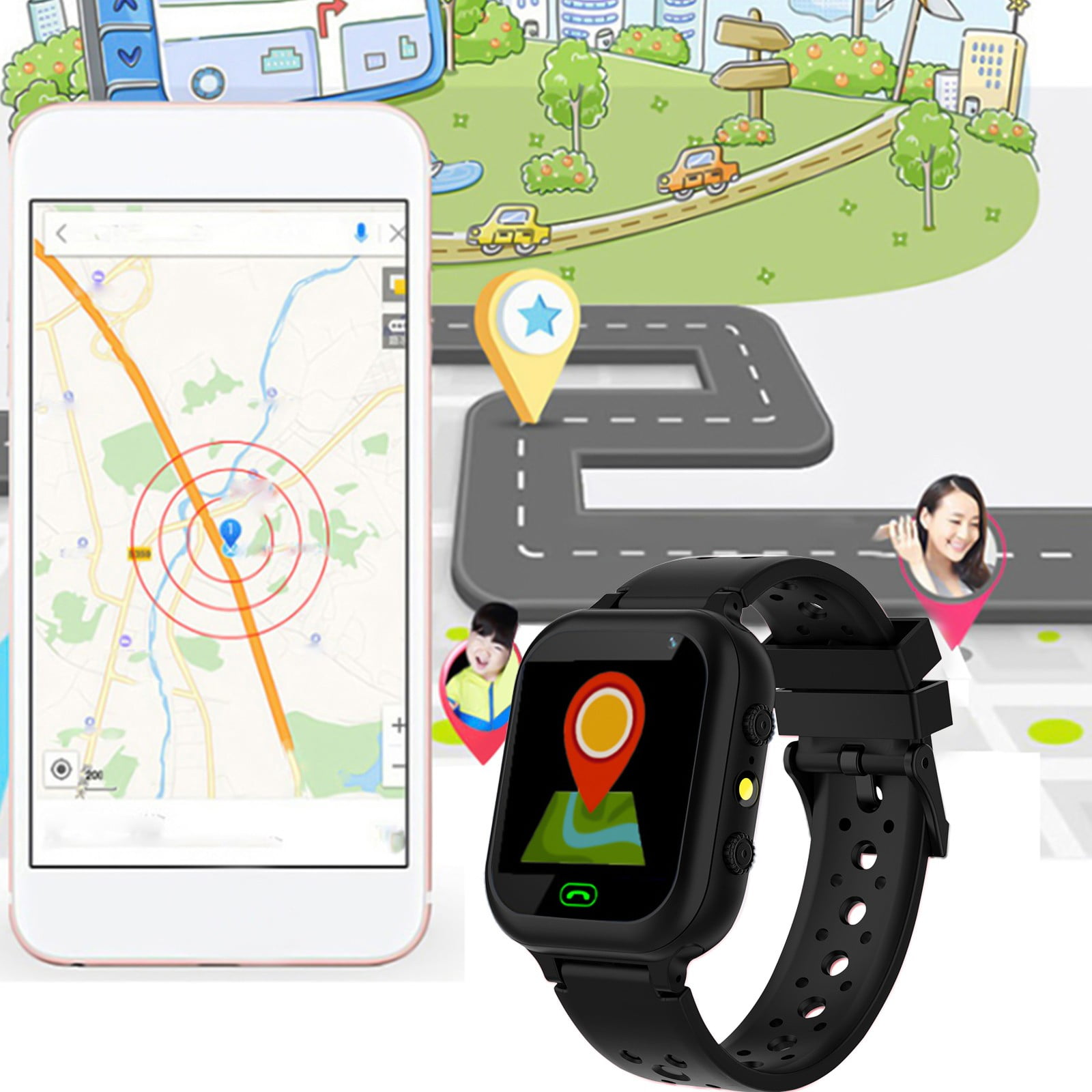 CQCYD KidsSmart Watch for BoysGirlsAges 3-12, Waterproof GPS Tracker with Two-Way Calling Camera Video Player, Touchscreen Learning Games Flashlight Calculator Alarm Clock, Long Battery Life Teen - Image 3