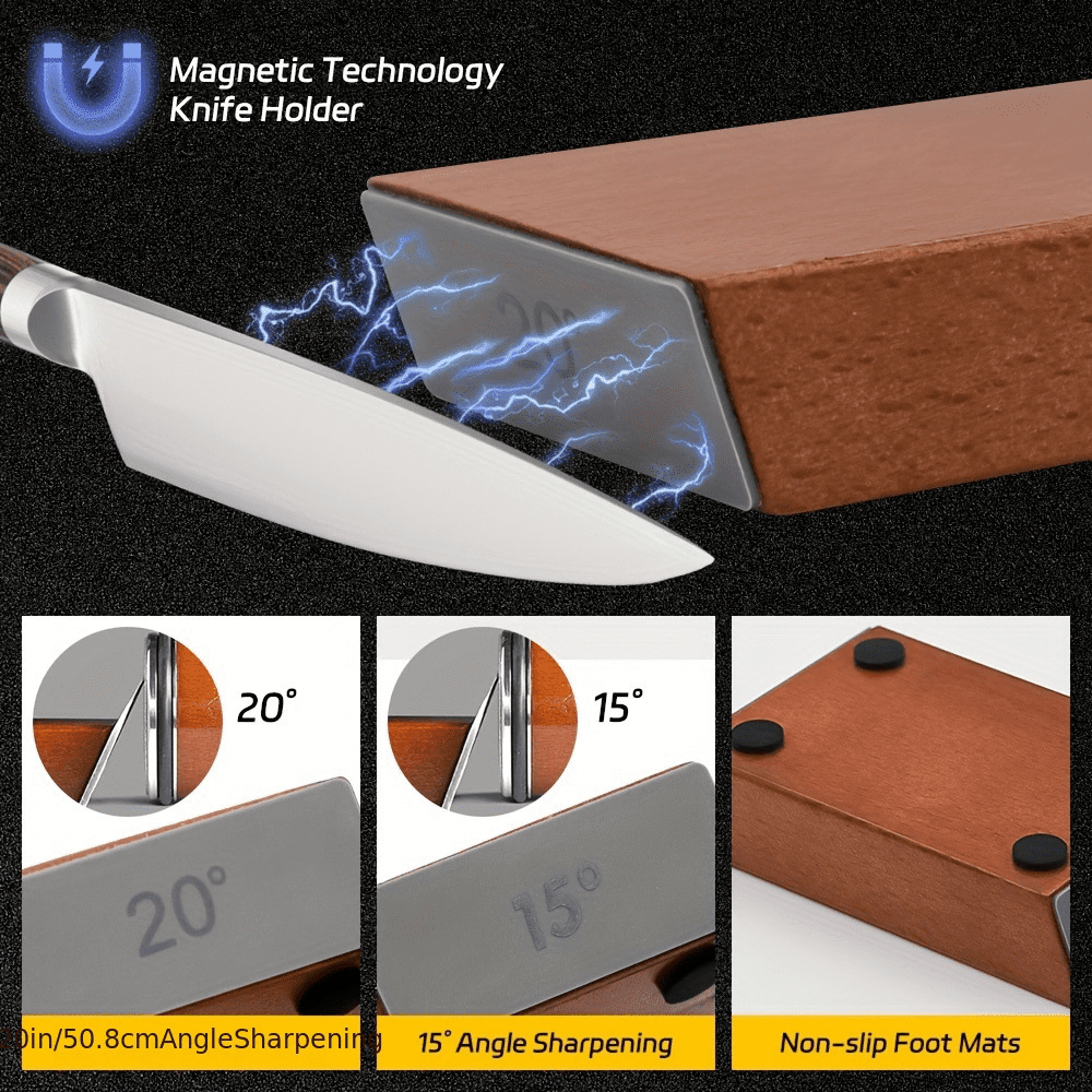 Rolling Knife Sharpener – 15° & 20° Precision Angle Sharpening System with Magnetic Guide for Professional Results - Image 3