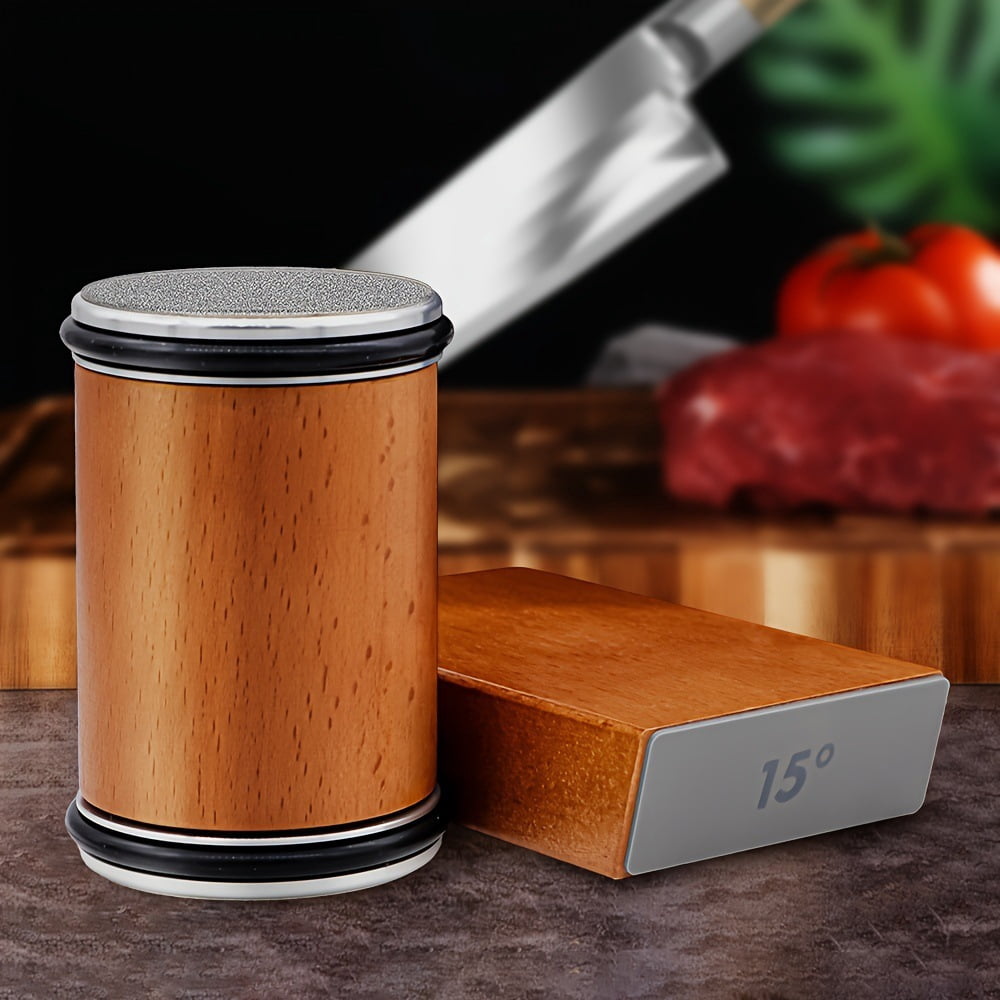 CNV Premium Roller Knife Sharpening Kit with Solid Wood Base, Effortless Handheld Sharpening Tool for Kitchen Knives - Image 4