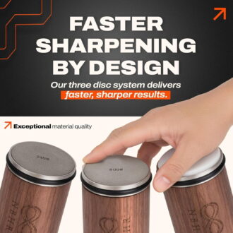 Rolling Knife Sharpener by – 15 & 20 Degrees Dual Angle Magnetic Kit for Kitchen Chef Knives