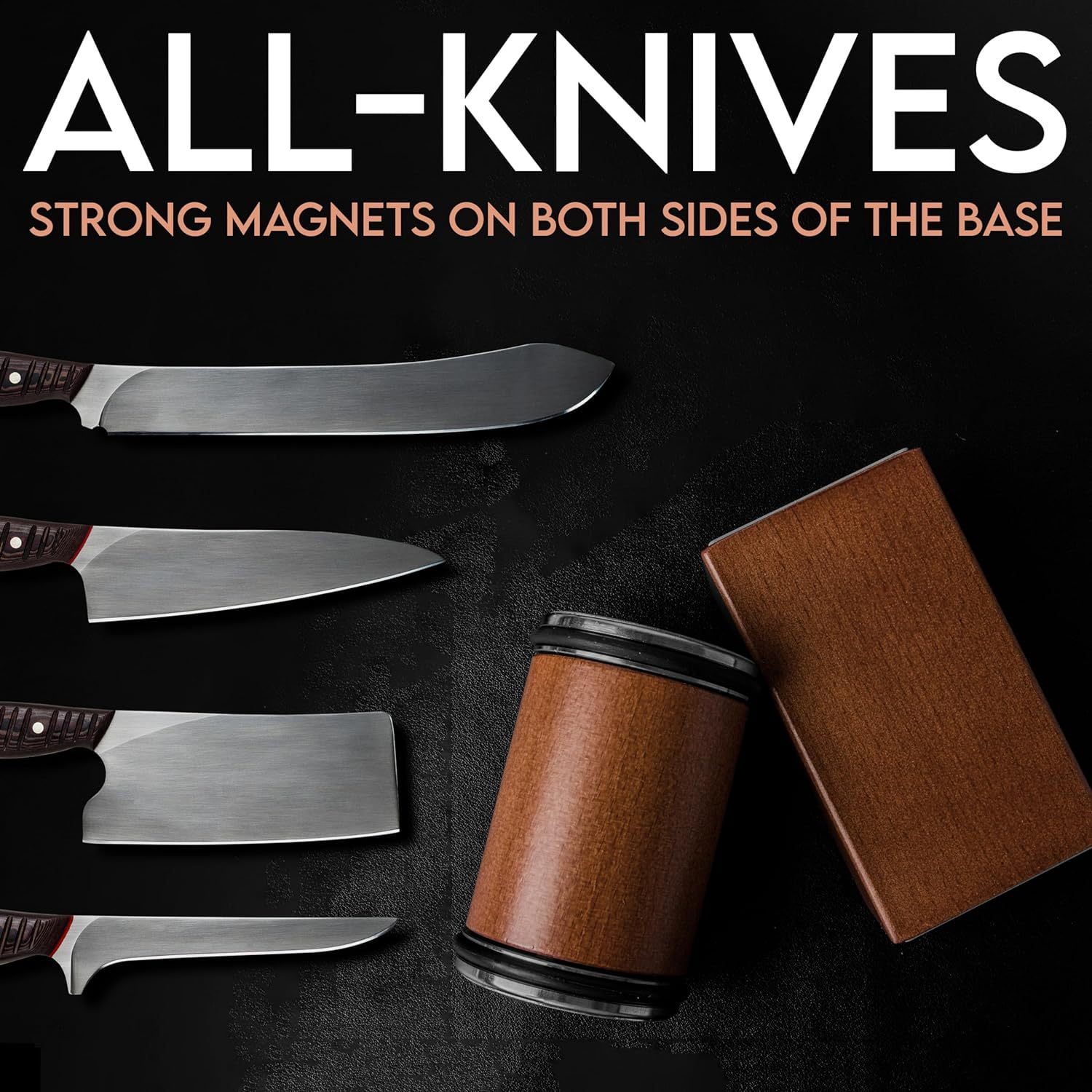 Rolling Knife Sharpener Kit, Diamond & Ceramic Sharpening for Steel, Kitchen Tool with 15 & 20 Degree Magnetic Angle (Brown) - Image 3