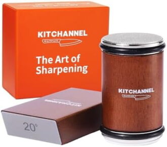 Rolling Knife Sharpener Kit – Fast, Easy Diamond & Ceramic Manual Sharpener | 15° & 20° Angle Guides for Kitchen & Chef’s Knives – Sharpens All Steel Blades