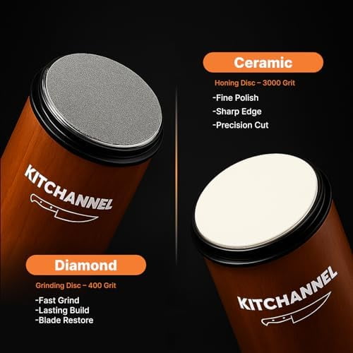 Rolling Knife Sharpener Kit – Fast, Easy Diamond & Ceramic Manual Sharpener | 15° & 20° Angle Guides for Kitchen & Chef’s Knives – Sharpens All Steel Blades - Image 4
