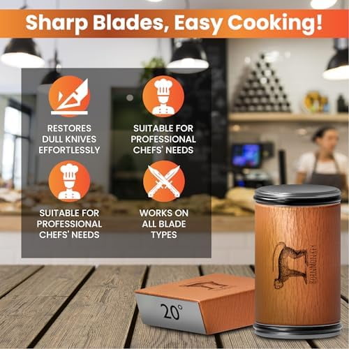 Rolling Knife Sharpener Kit - Magnetic Rolling Sharpener for Knives with 15 & 20 Degree Angles – Rolling Stone Pro Sharpener for Kitchen & Pocket Knives - Ideal Gift for Christmas. - Image 5