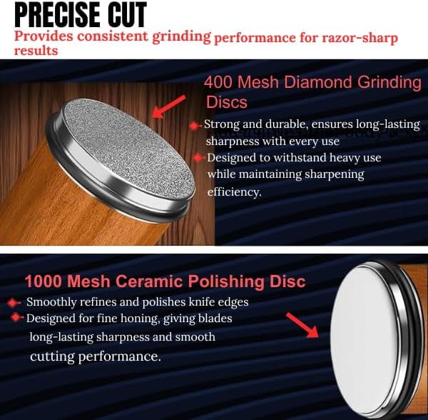 Rolling Knife Sharpener Kit - Magnetic Rolling Sharpener for Knives with 15 & 20 Degree Angles – Rolling Stone Pro Sharpener for Kitchen & Pocket Knives - Ideal Gift for Christmas. - Image 2