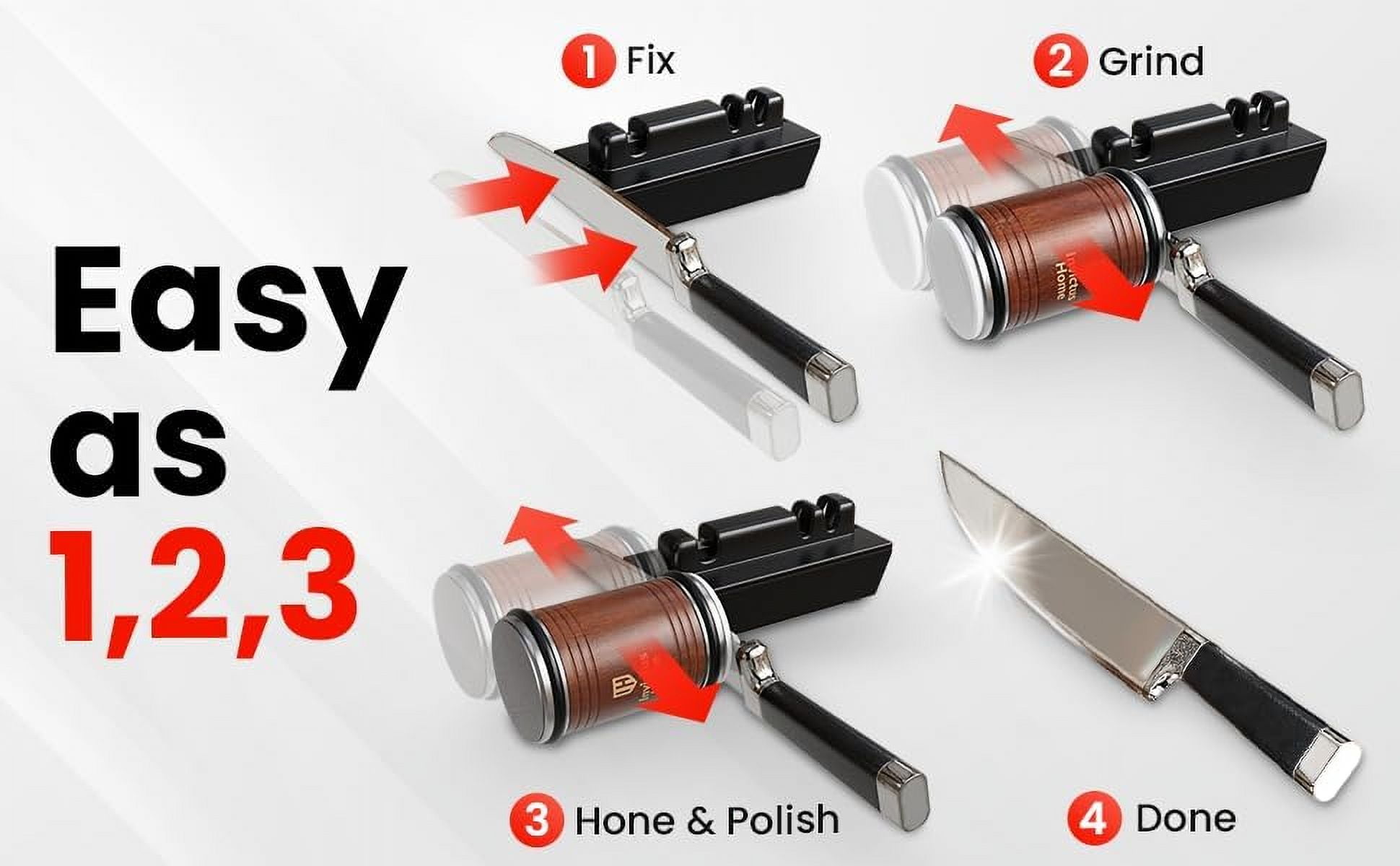 Rolling Knife Sharpener Kit with Diamond & Ceramic Disc Tumbler Knife Sharpener -+ Magnetic Base for Kitchen Knives with 15° & 20° Angles - Sharpening Kit - Sharpeners$$Home Decor, Kitchen, & Other - Image 3
