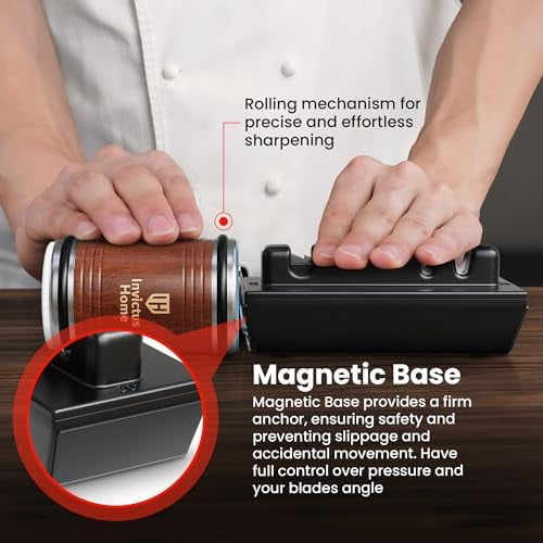 Rolling Knife Sharpener Kit with Diamond & Ceramic Disc Tumbler Knife Sharpener -+ Magnetic Base for Kitchen Knives with 15° & 20° Angles - Sharpening Kit - Sharpeners$$Home Decor, Kitchen, & Other - Image 4