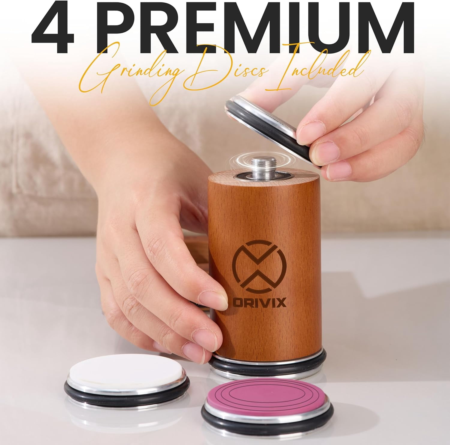 Rolling Knife Sharpener Kit with Magnetic Base and Extended Wooden Roller for Professional Sharpening - Image 3