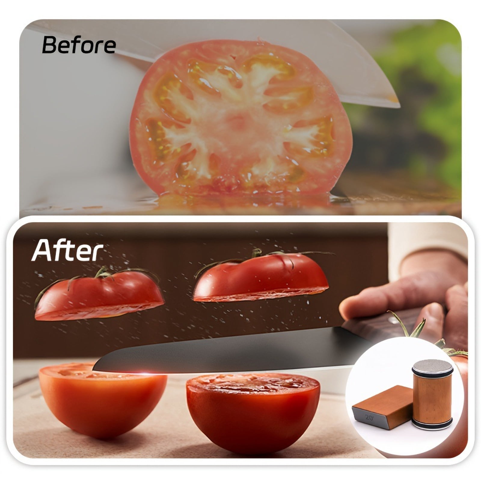 Rolling Knife Sharpener Professional Precision Sharpening System Aluminum Alloy and Emery Whetstone Wood Color Heavy Duty Kitchen Honing Tool