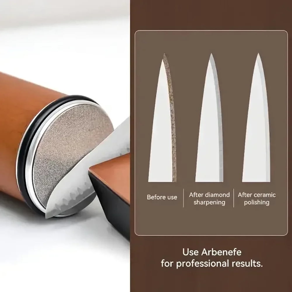 Rolling Knife Sharpener System Kit,4-Angle Tumbler Double Diamond 400 1000 Discs Sharpening Stone for Kitchen Knives - Image 2