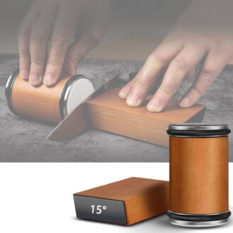 Rolling Sharpener with Magnetic Base for Effortlessly Sharpening Aligned Angles Wooden Base Revive Your Blades Simply Eco-friendly Kitchenware