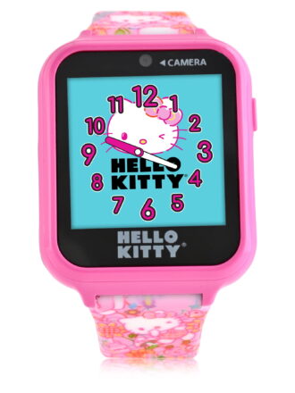 San Rio Hello Kitty Unisex Child Smart Watch with Silicone Strap with Rectangular Pink Case 42MM ( HK4152WM)
