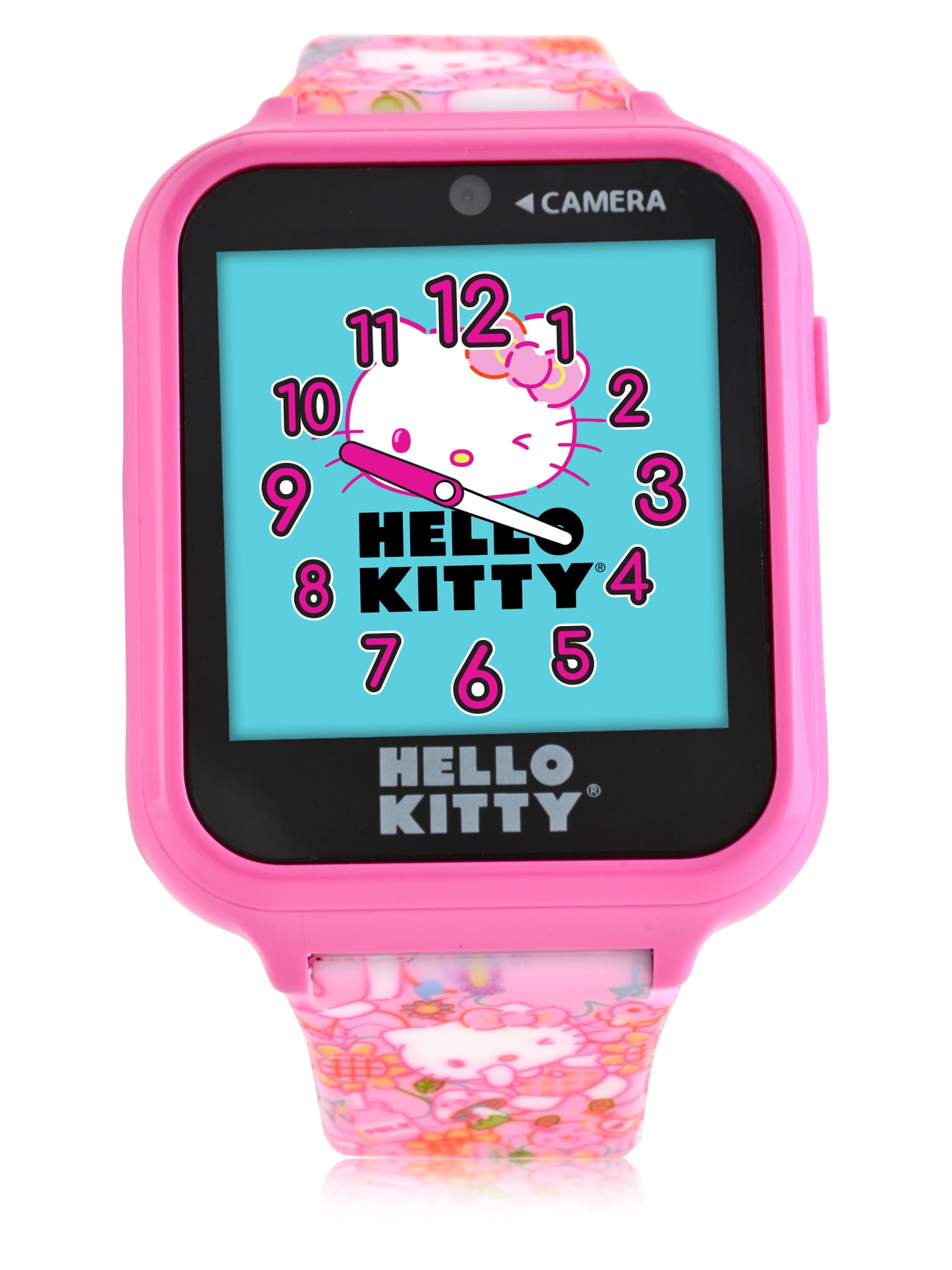 San Rio Hello Kitty Unisex Child Smart Watch with Silicone Strap with Rectangular Pink Case 42MM ( HK4152WM)