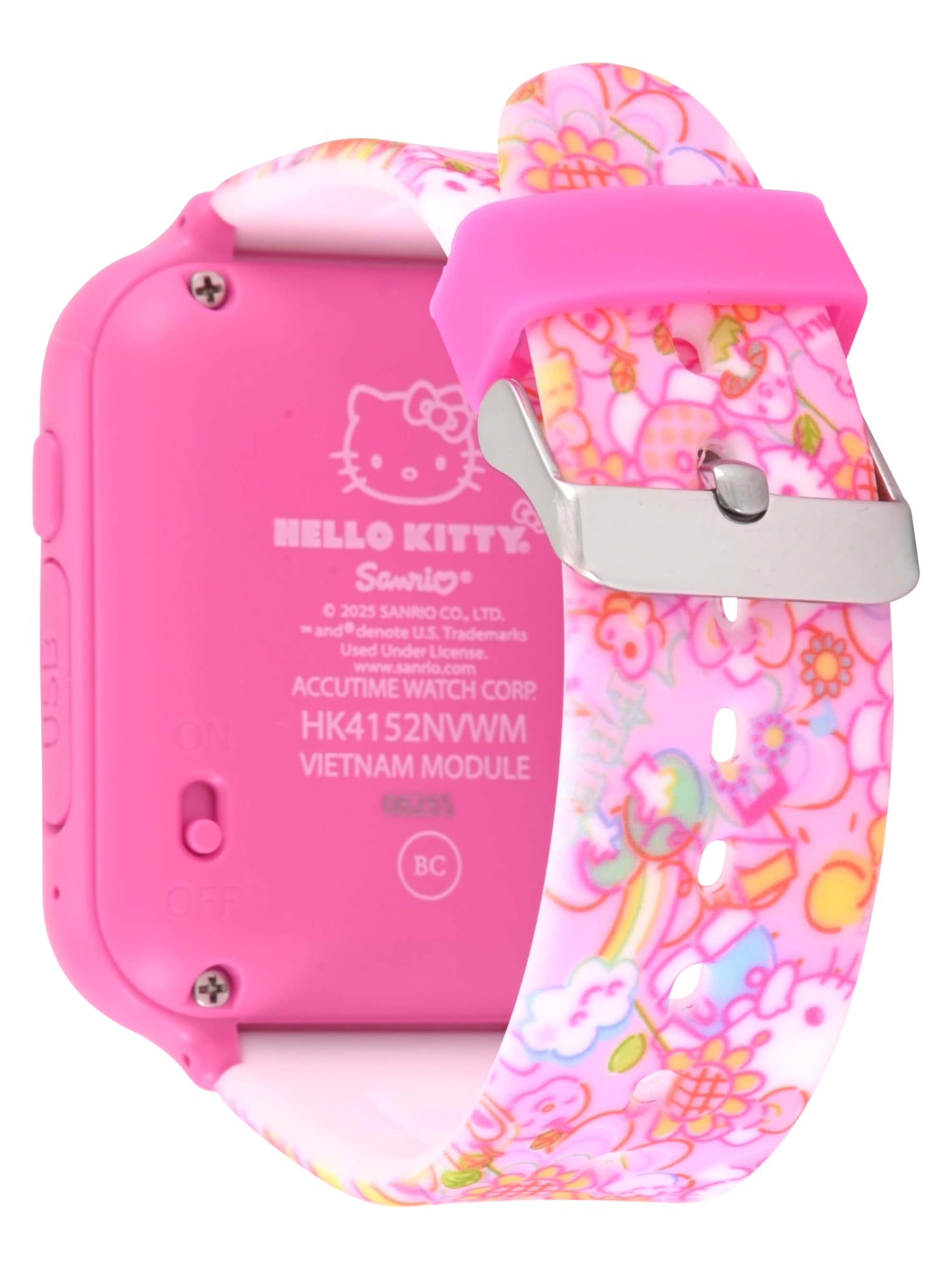 San Rio Hello Kitty Unisex Child Smart Watch with Silicone Strap with Rectangular Pink Case 42MM ( HK4152WM) - Image 2