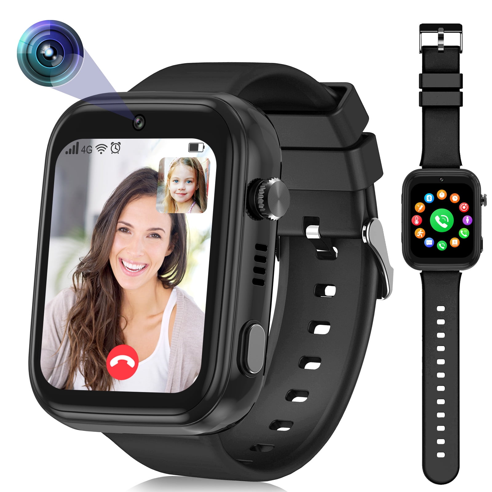 SHANNA Smart Watch for Kids with GPS 4G HD Touchscreen Watch with Phone GPS Tracker Real-Time Location SOS Video Call Voice Chat Camera for Boys Girls Gift, Black - Image 4