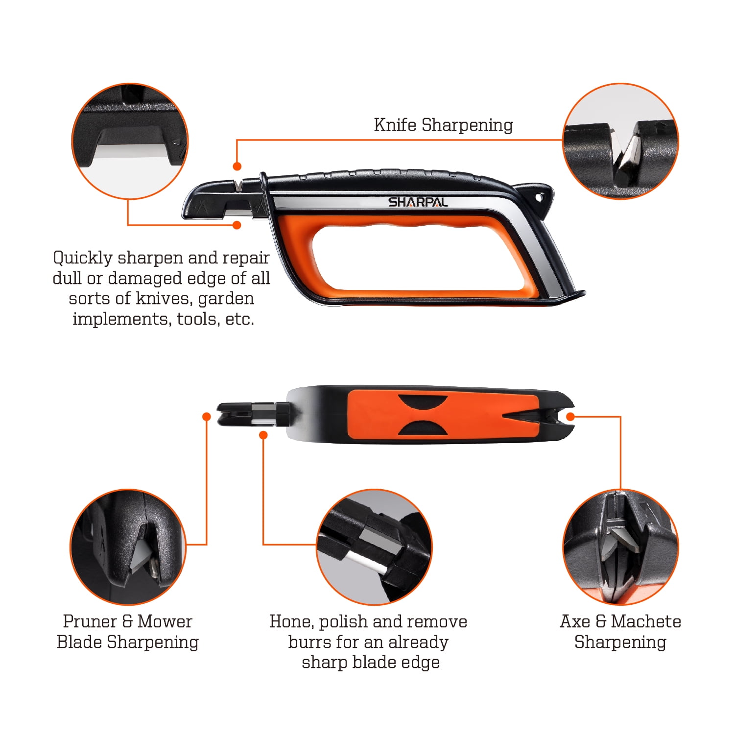 Sharpal 103N All-in-1 Pruning Gardening Tool Sharpener for Knife, Lawn Mower Blade, Axe, Pruner, Scissors - Image 3