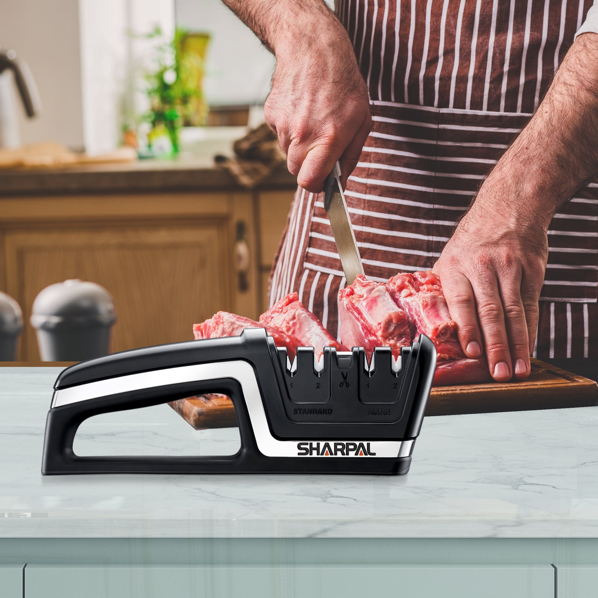 Sharpal 104N 5-in-1 Kitchen Knife and Scissors Sharpener, Tungsten Carbide - Image 2