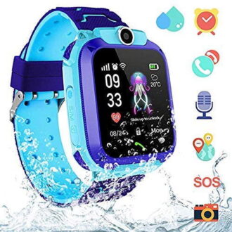 LNGOOR Kids Waterproof Smartwatches,AGPS Tracker SOS Call Voice Chatting Two Way Call Smart Watch Phone with Games Touch Screen for Children 3-12 Girls Boys Christmas Birthday Gift