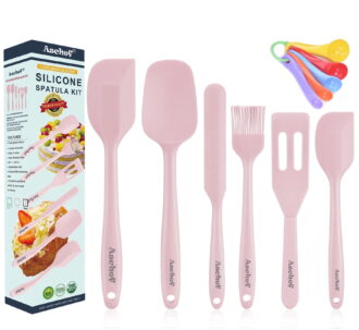 Silicone Baking Spatula Utensils Set, High Heat Resistant Non-Stick Rubber Spatula for Kitchen Cooking Baking Mixing