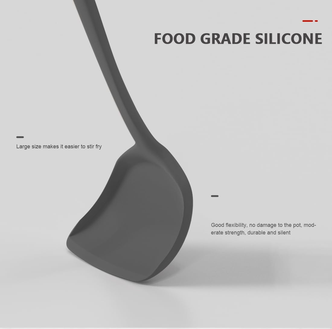 Silicone Cooking Utensils Set - 446°F Heat Resistant Kitchen Utensils,Turner Tongs,Spatula,Spoon,Brush,Whisk,Kitchen Utensil Gadgets Tools Set for Nonstick Cookware,Dishwasher Safe (BPA Free) - Image 5