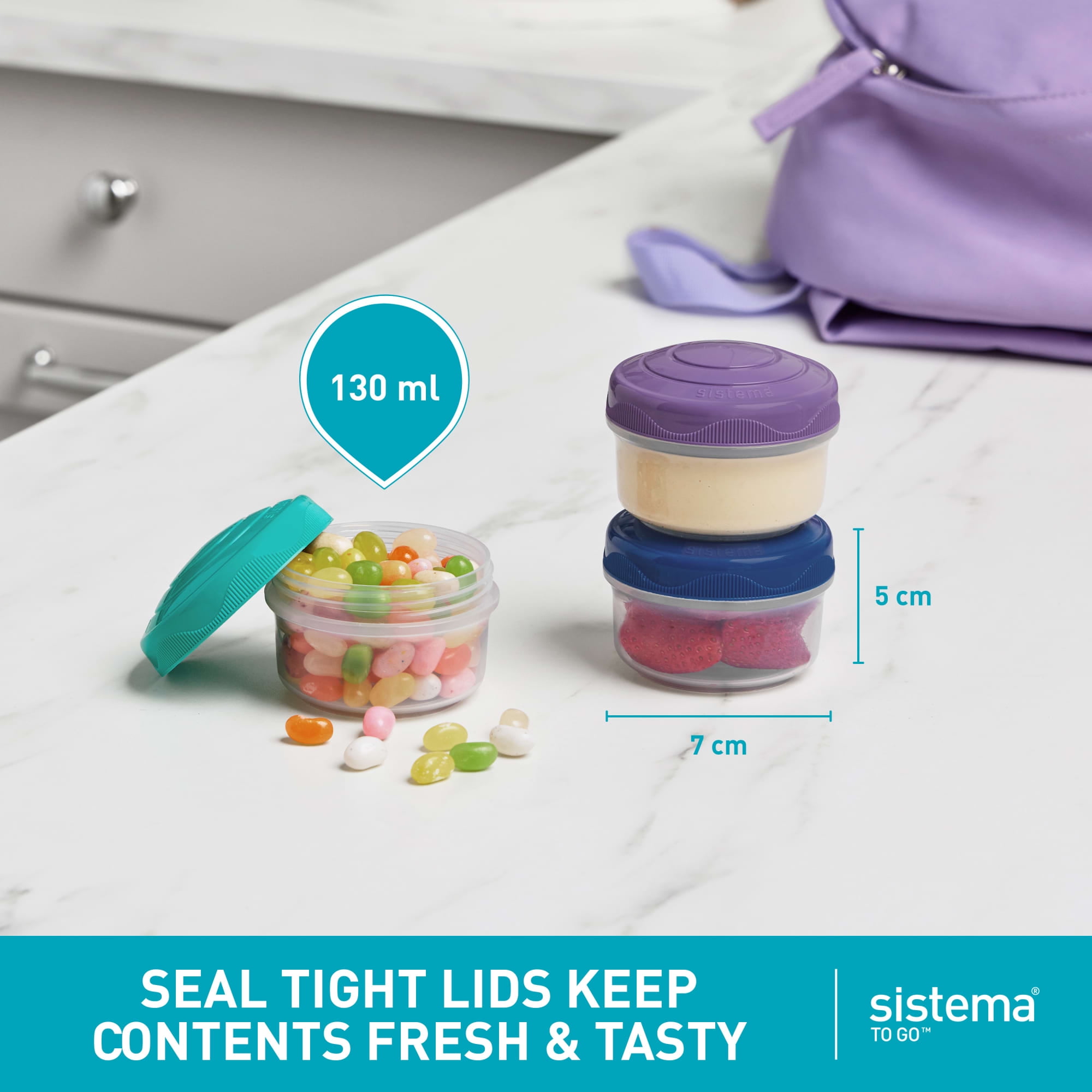 Sistema To Go Round Mini Bites 3-Pack (Colors May Vary) - Image 2