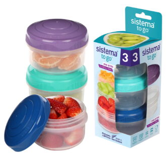 Sistema To Go Round Mini Bites 3-Pack (Colors May Vary)