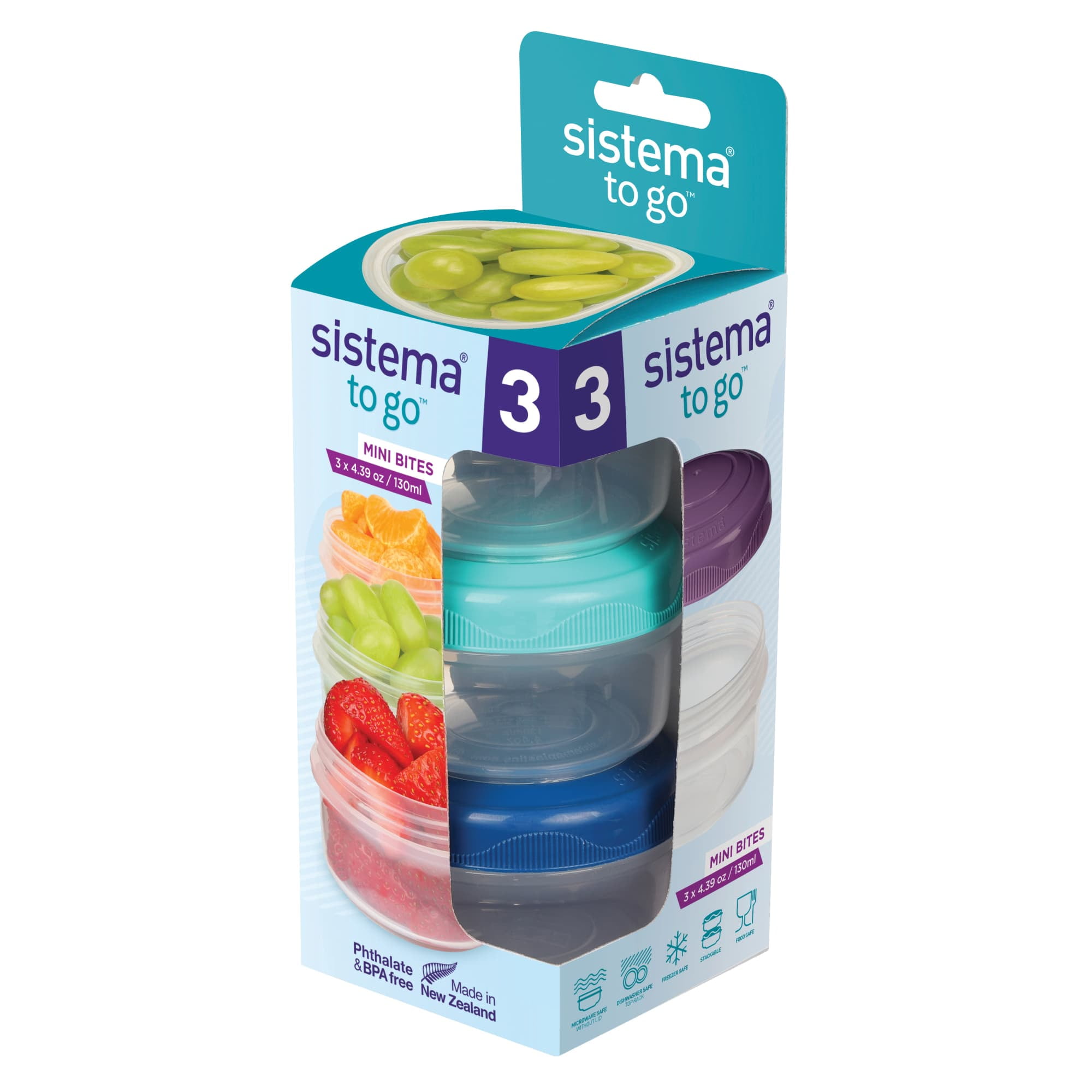 Sistema To Go Round Mini Bites 3-Pack (Colors May Vary) - Image 5