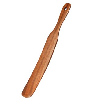 Skinny Spurtle for Sourdough Starter,Mixing,Reaching Bottom of Jar,Dough Whisk,Natural from High Moist Resistance Teak,Spurtles Kitchen Tools Wooden Kitchen Utensils for NonStick Cookware,1PC(Brown)